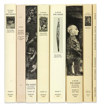 (PICASSO, PABLO.) Geiser, Pablo and Brigitte Baer. Peintre-Graveur Volumes I-VII, with Addendum.